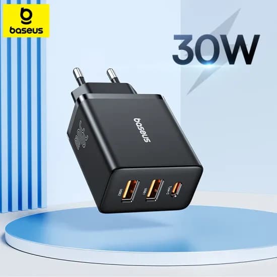 Baseus 30W USB 충전기 QC3.0 PD3.0 유형 C PD 고속 충전 3 포트 iPhone 15 14 13Pro Max Xiaomi Samsung 용