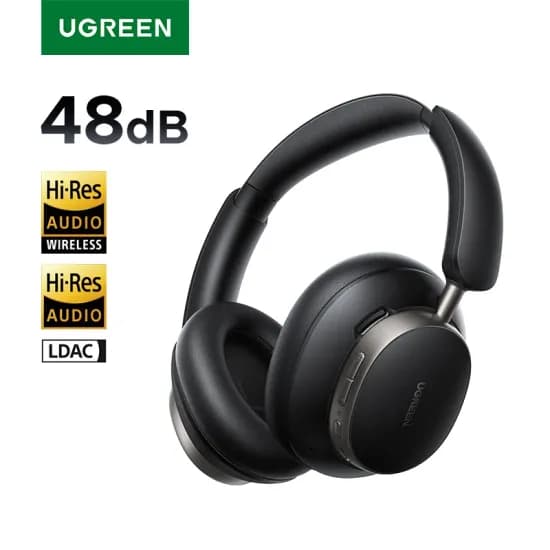 UGREEN Studio Pro 48dB ANC 무선 헤드폰 오버이어 Bluetooth 이어폰 능동형 소음 제거 고해상도 LDAC 120h 재생 시간