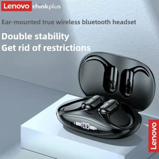 Lenovo XT80 무선 헤드폰 Bluetooth 5.4 이어폰 마이크 버튼 제어 기능 포함 소음 감소 이어훅 방수 헤드셋
