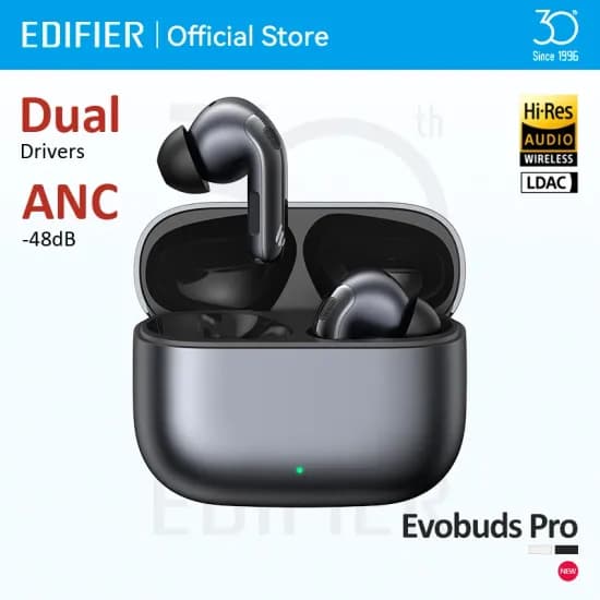Edifier Evobuds Pro 진정한 무선 노이즈 캔슬링 이어버드 블루투스 V6.0 LDAC 고해상도 오디오 하이브리드 ANC AI 음성 번역 IP54