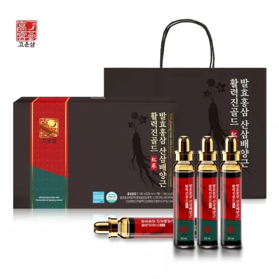발효홍삼 산삼배양근 활력진골드 앰플 20ml 7병
