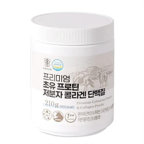랩온랩 프리미엄 초유 저분자 콜라겐 프로틴 단백질 210g 1통