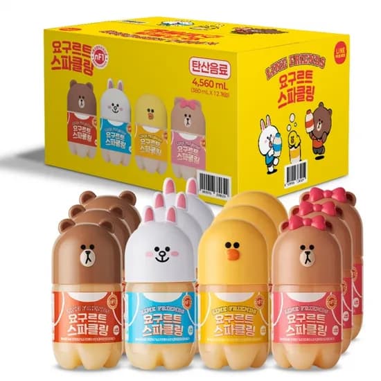 라인프렌즈 요구르트 스파클링 380mL 12개입