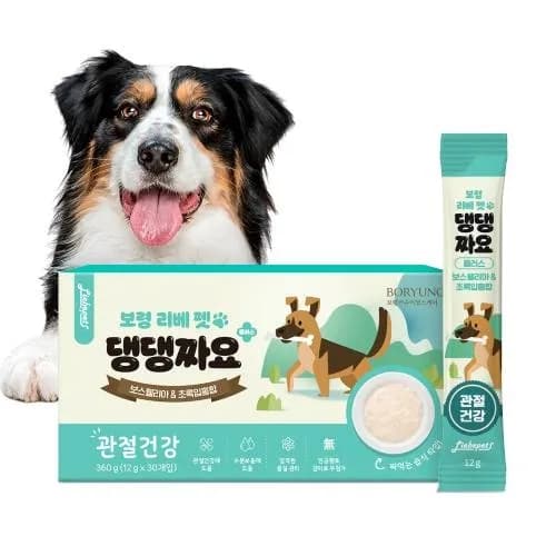 리베펫 댕댕짜요 플러스 관절건강 강아지 영양간식 12g*30포입 1박스