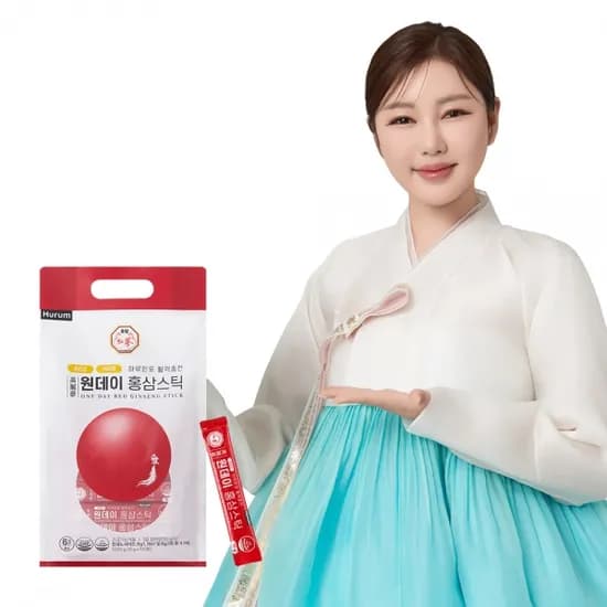 휴럼 원데이 홍삼스틱 6년근 홍삼 진세노사이드 4mg 10g 100포 1봉