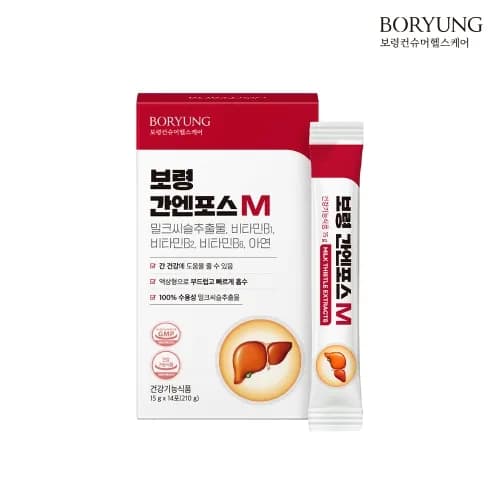 간엔포스M 액상 밀크씨슬 실리마린 간건강 15g 14포입 2박스