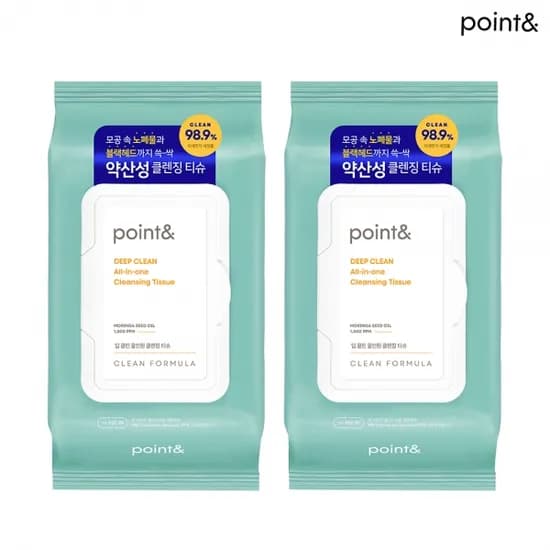POINT& 딥클린 올인원 클린징티슈 80매 2개