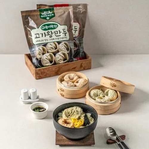 전주한옥 김치/고기 왕만두 1.05kg 1봉