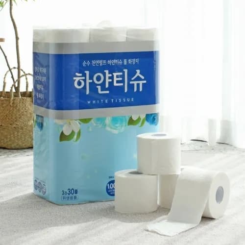 100% 천연펄프 3겹 롤화장지 25M 30롤 1팩