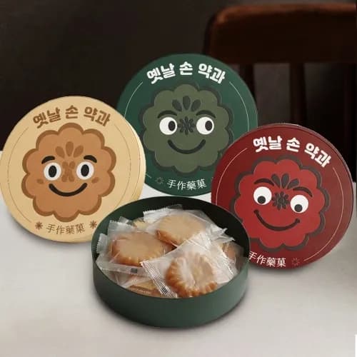 옛날 手作약과 10개입 1박스 (레드/엘로우/그린 박스 중 1개 랜덤발송)(개별포장)