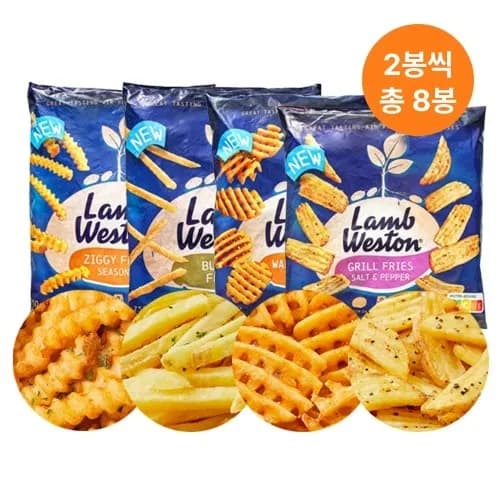 램웨스턴 감자튀김 4종 500g~750g 8봉구성