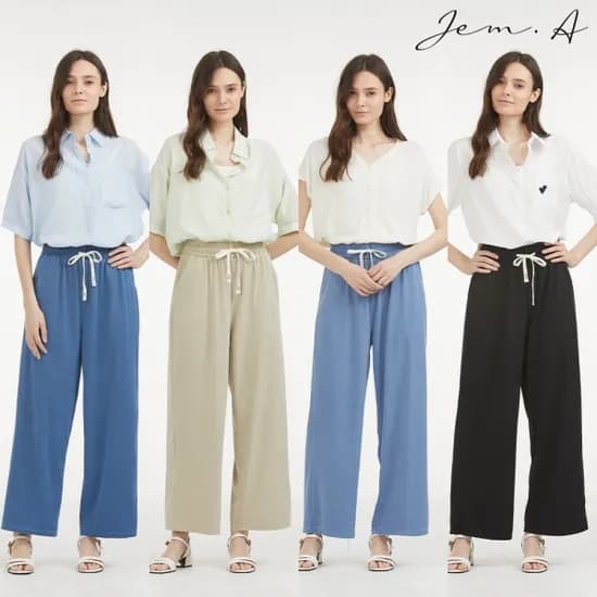 여성 로즈 컴포트 와이드 스판 팬츠 (무료배송)