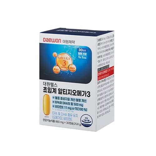 대원헬스 초임계 알티지 오메가3 860mg 30캡슐 x 3개