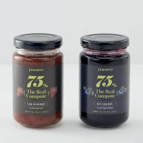 잼민트 75% 더 리얼 콩포트 잼 270g (딸기/블루베리 중 택1)