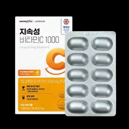 지속성 비타민C 1000 30정 (1개월분/공복에도 부담없는) (무료배송)