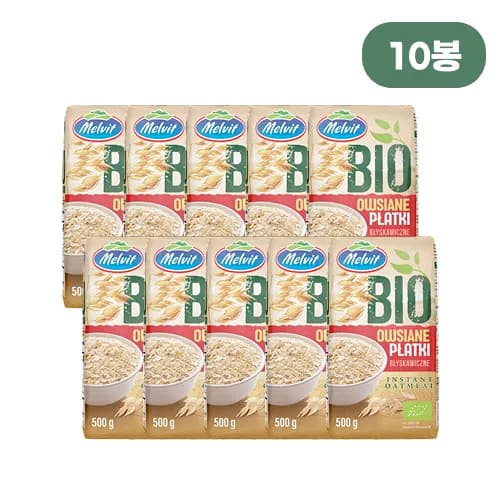 멜빗 유기농 퀵 오트밀 500g 10봉 총 5kg