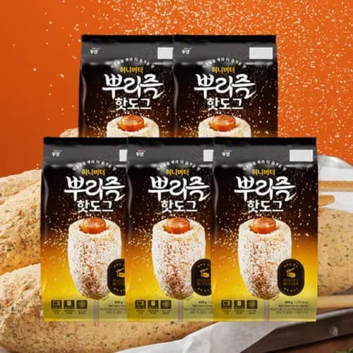 우양 허니버터 뿌리즐 핫도그 400g 5입 x 5봉 총 25입구성