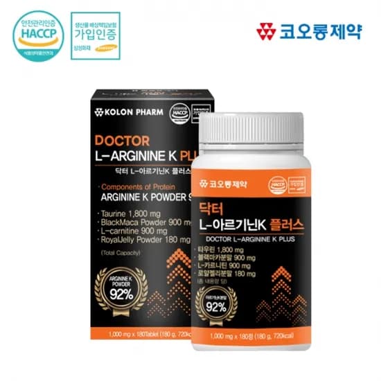 코오롱 닥터 L-아르기닌K 플러스 1000mg 180정