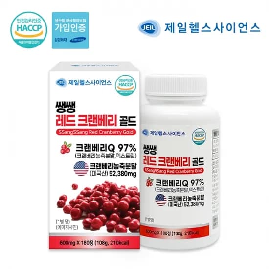 제일헬스사이언스 쌩쌩 레드 크랜베리 골드 600mg x 180정