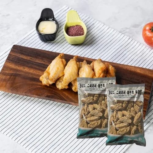 배터드 스파이시 하프컷 미들윙 닭날개 1kg 2개