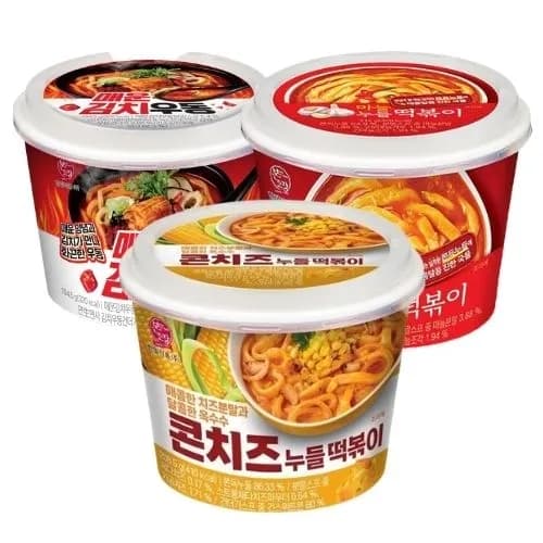 매운김치우동 6개입/콘치즈누들떡볶이 18개입/마늘누들떡볶이 18개입 골라담기