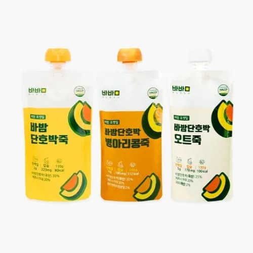 바밤 포켓밀 130g 3종 택1 (단호박죽/병아리콩죽/오트죽)