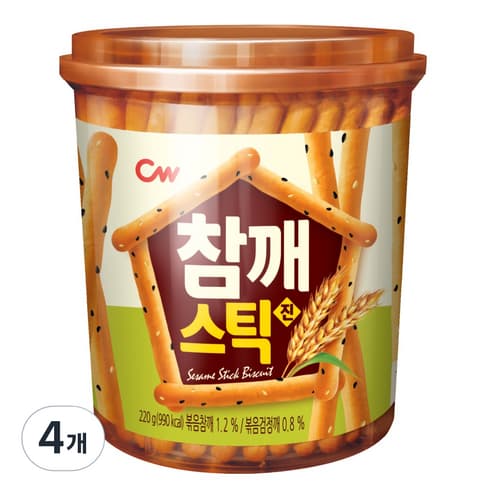 청우식품 참깨스틱 진, 220g 4개 (7,480원/무료)