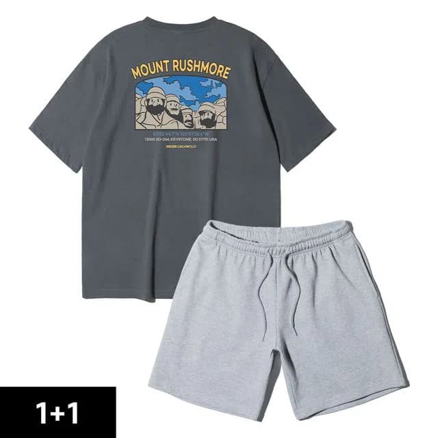 앨빈클로 오버핏반팔티 + 스웨트반바지 (28,475원/무료)