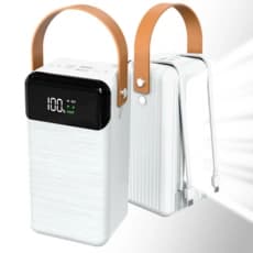 AWSHEEL 대용량 고속충전 멀티단자 PD PPS QC3.0 22.5W 차박 캠핑용 보조배터리 60000mAh, 화이트 (51,800원/무료)