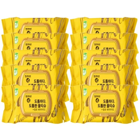 코인)노브랜드 도톰한 물티슈 캡형 100매×10개 (5,096원/무료)