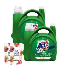 대용량 액츠 수퍼클린 찌든때 5.7L 2개+ 400ml 섬유유연제 증정 (19,900원/무료)