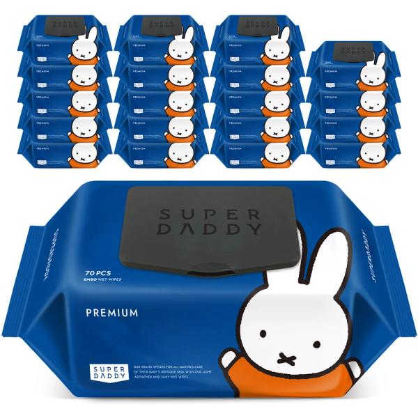 슈퍼대디 아기물티슈 미피 프리미엄 캡형 70매 20팩 (77g) (15,132원/무료)