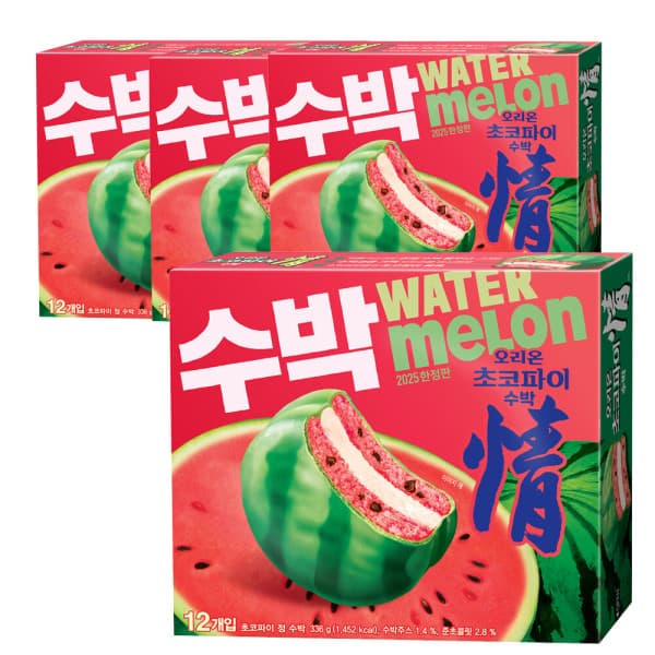 여름한정판 오리온 초코파이 수박 12P 336g x 4개 (14,310원/무료)