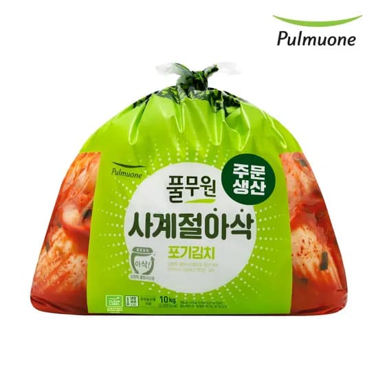 네이버멤버십 풀무원 생산직송 사계절 아삭 포기김치 (10kg)  (45,310원/무료)