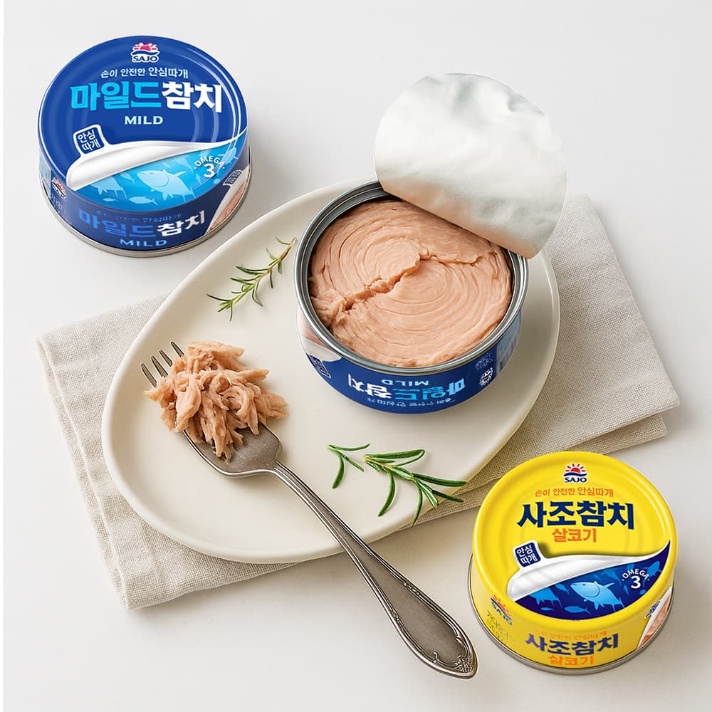 사조 살코기참치 100g 4캔 + 마일드참치 100g 4캔 (10,880원/무료)