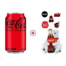 코카콜라 제로 350ml*24입 + 증정(그립톡+스티커) (15,729원/무료)