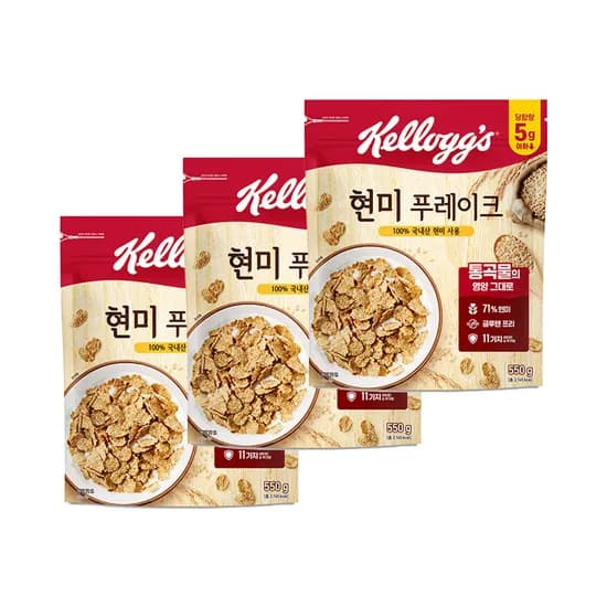 켈로그 현미후레이크 550g 3개 (12,060원/무료)