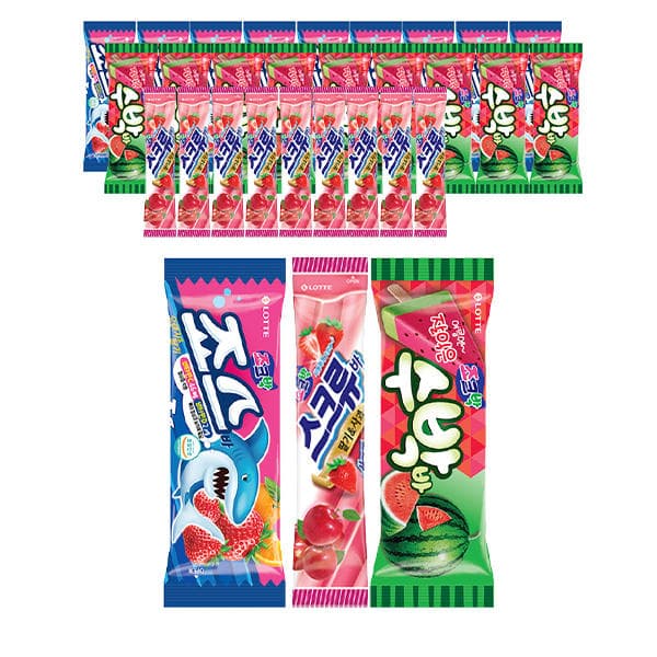 롯데웰푸드 스크류바, 80ml, 10개 + 죠스바, 80ml, 10개 + 수박바, 80ml, 10개 (11,970원/무료)