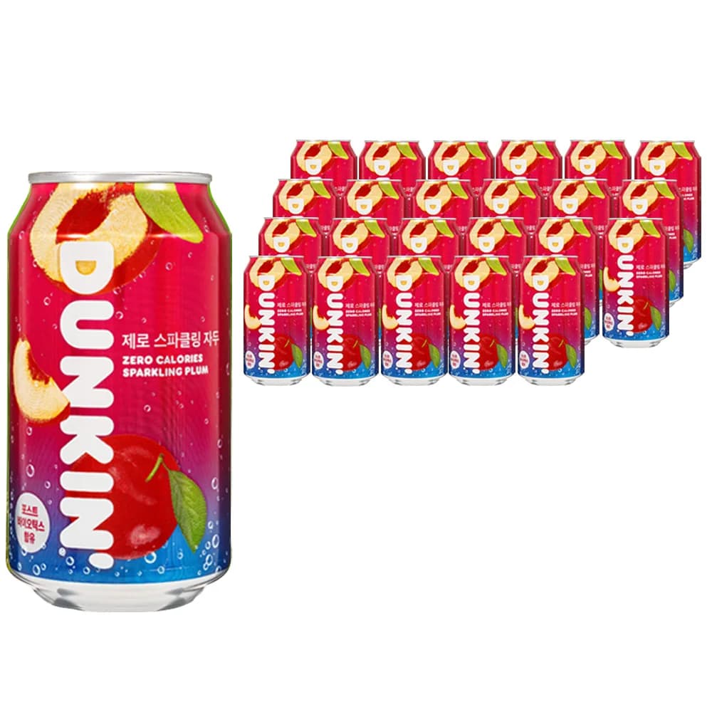던킨 제로 스파클링 탄산음료 350ml (자두 24개) (8,887원/무료)