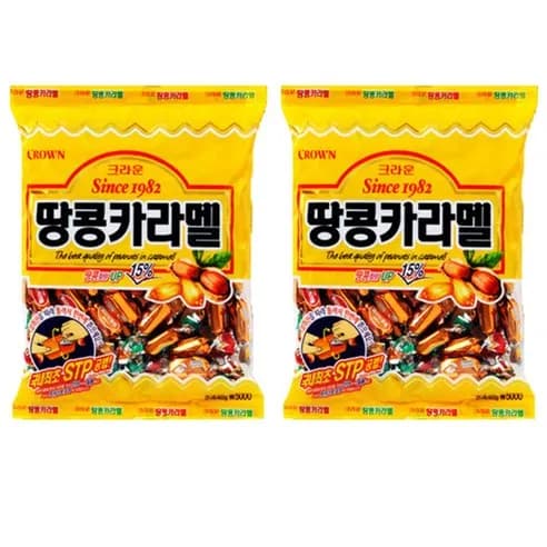 크라운 땅콩 카라멜 324g 큰용량 2개 (4,320원/무료)