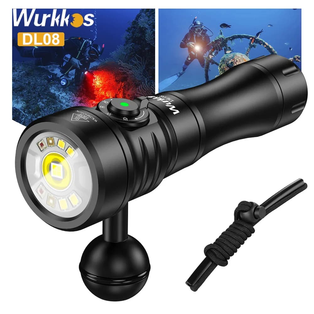 Wurkkos DL08 3600루멘 21700mAh IP68 손전등