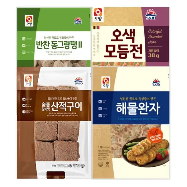 사조오양 명절선물세트(반찬동그랑땡+오색모듬전30g+해물완자+숯불구이맛 산적구이) (21,400원/무료)