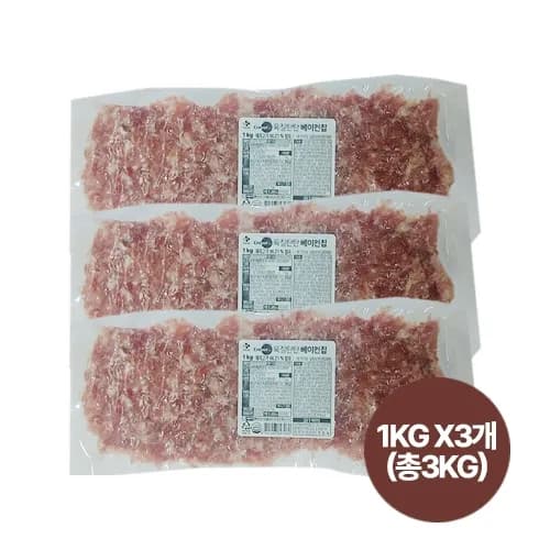 CJ 크레잇 육질탄탄 베이컨칩 1KG 3팩 총 3kg