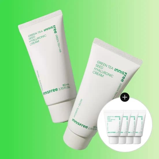 이니스프리 그린티 씨드 히알루론산 크림 80mL 튜브 2개