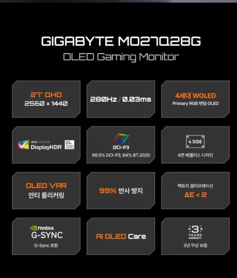 GIGABYTE MO27Q28G WOLED 280