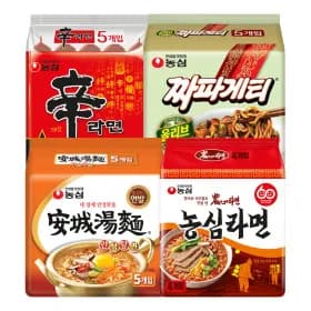 신라면 5입 짜파게티 5입 안성탕면 5입 농심라면 4입 총19입