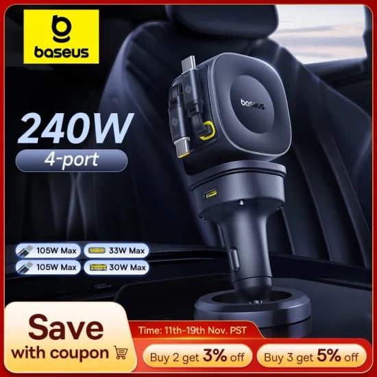 베이스어스 240W 4포트 차량용 충전기
