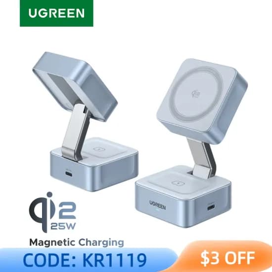 유그린 Qi2 25W 마그네틱 접이식 무선 충전기