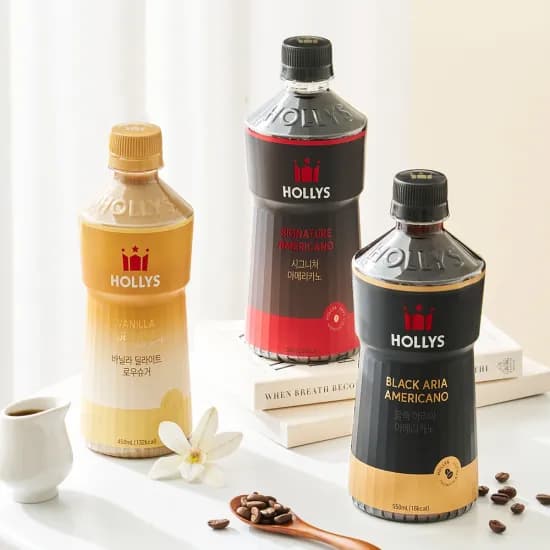 할리스 페트 커피 3종 시그니처 550ml 블랙아리아 550ml 바닐라딜라이트로우슈거 450ml 36개