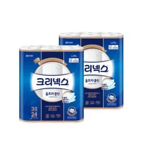 크리넥스 3겹 울트라클린 25M 24롤 2팩 화장지 휴지
